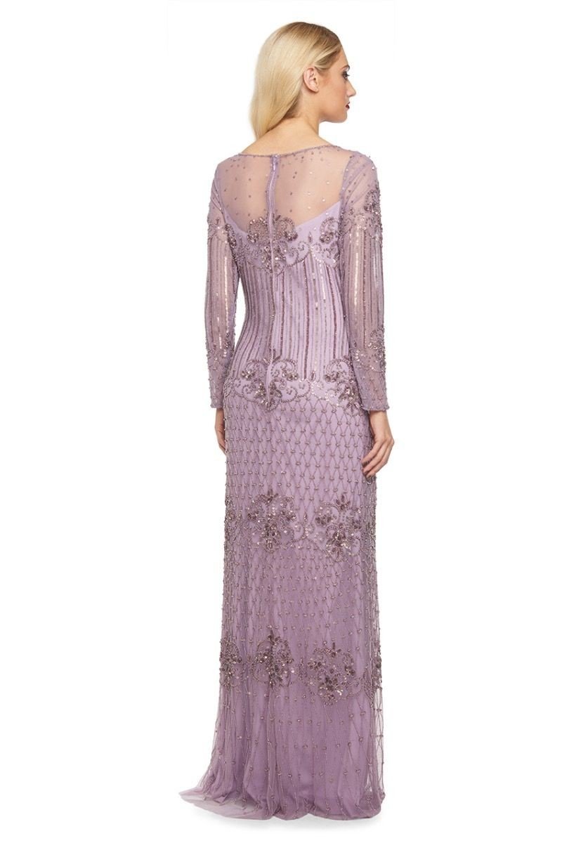 1920s Inspired Evening Maxi Dress in Lavender