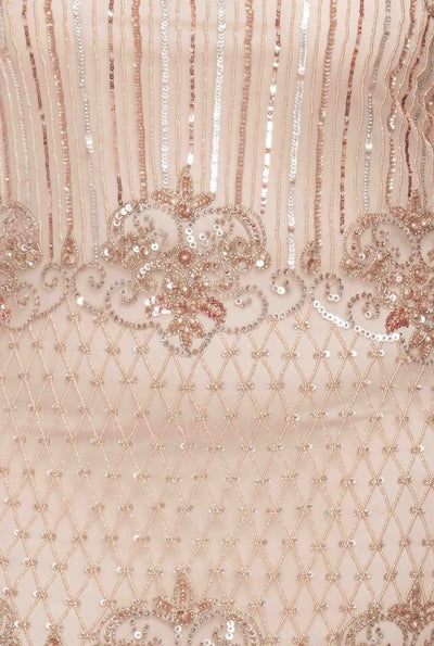 1920s Inspired Evening Maxi Dress in Champagne