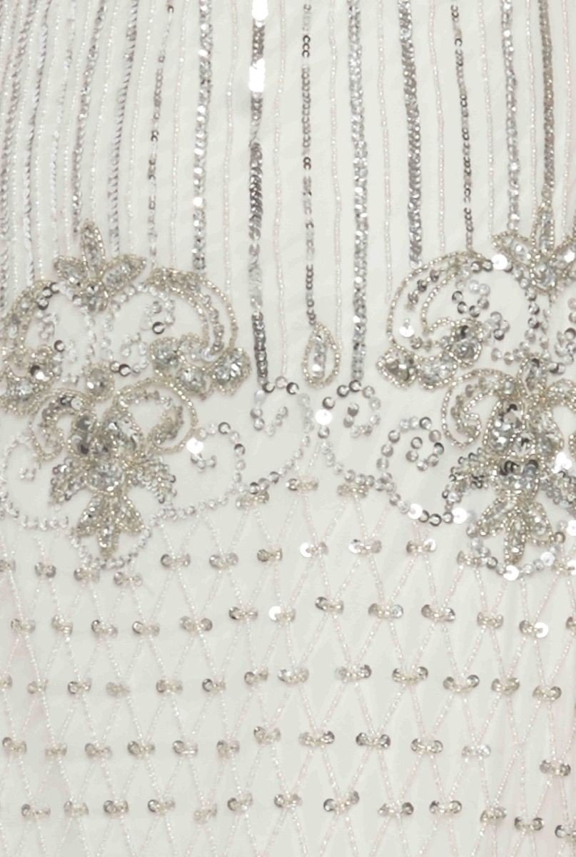 1920s Inspired Evening Maxi Dress in White