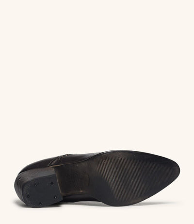 Retro Style Leather-Wrapped Heels in Black by Oak Tree Farms