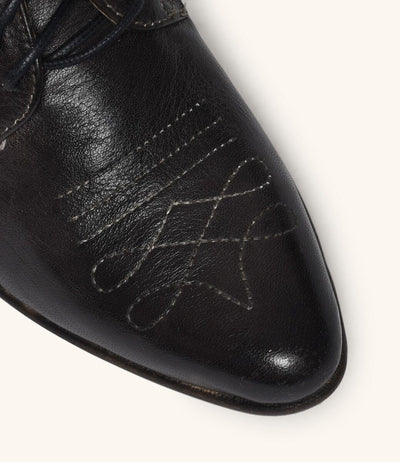 Retro Style Leather-Wrapped Heels in Black by Oak Tree Farms