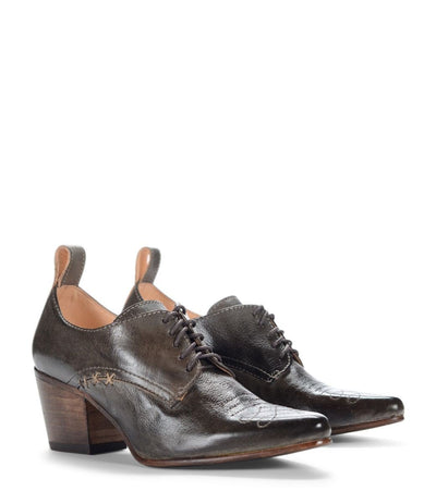 Retro Style Leather-Wrapped Heels in Taupe by Oak Tree Farms