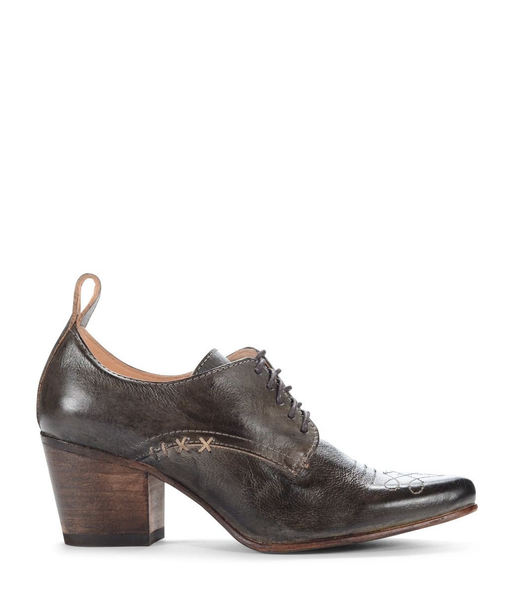 Retro Style Leather-Wrapped Heels in Taupe by Oak Tree Farms