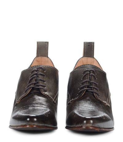 Retro Style Leather-Wrapped Heels in Taupe by Oak Tree Farms