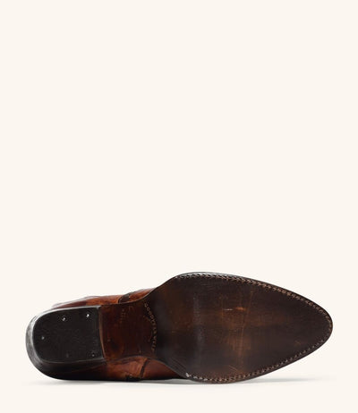 Basanti Mid-Calf Cowgirl Boots in Cognac by Oak Tree Farms