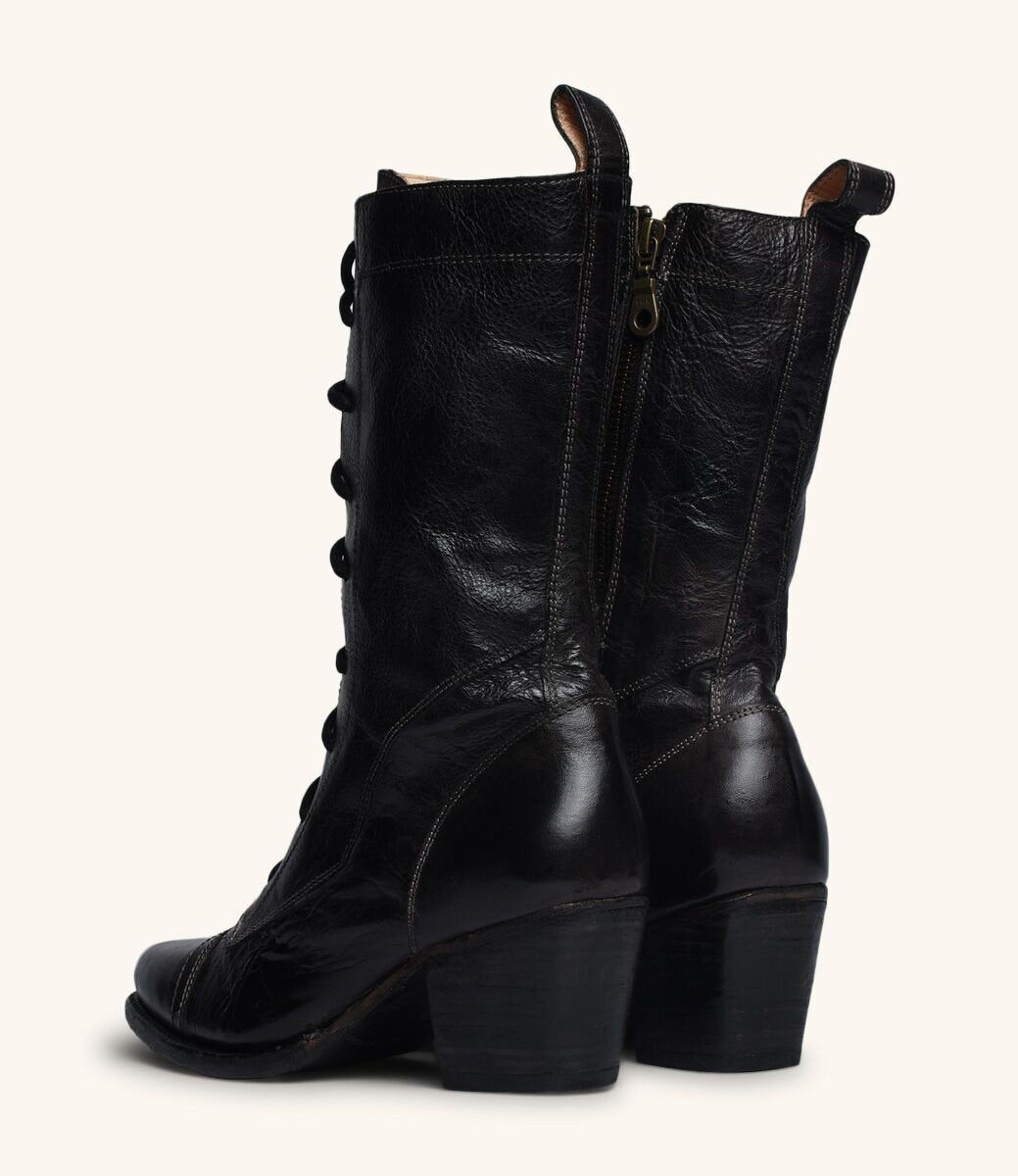 Baisley Modern Vintage Boots in Black Rustic
