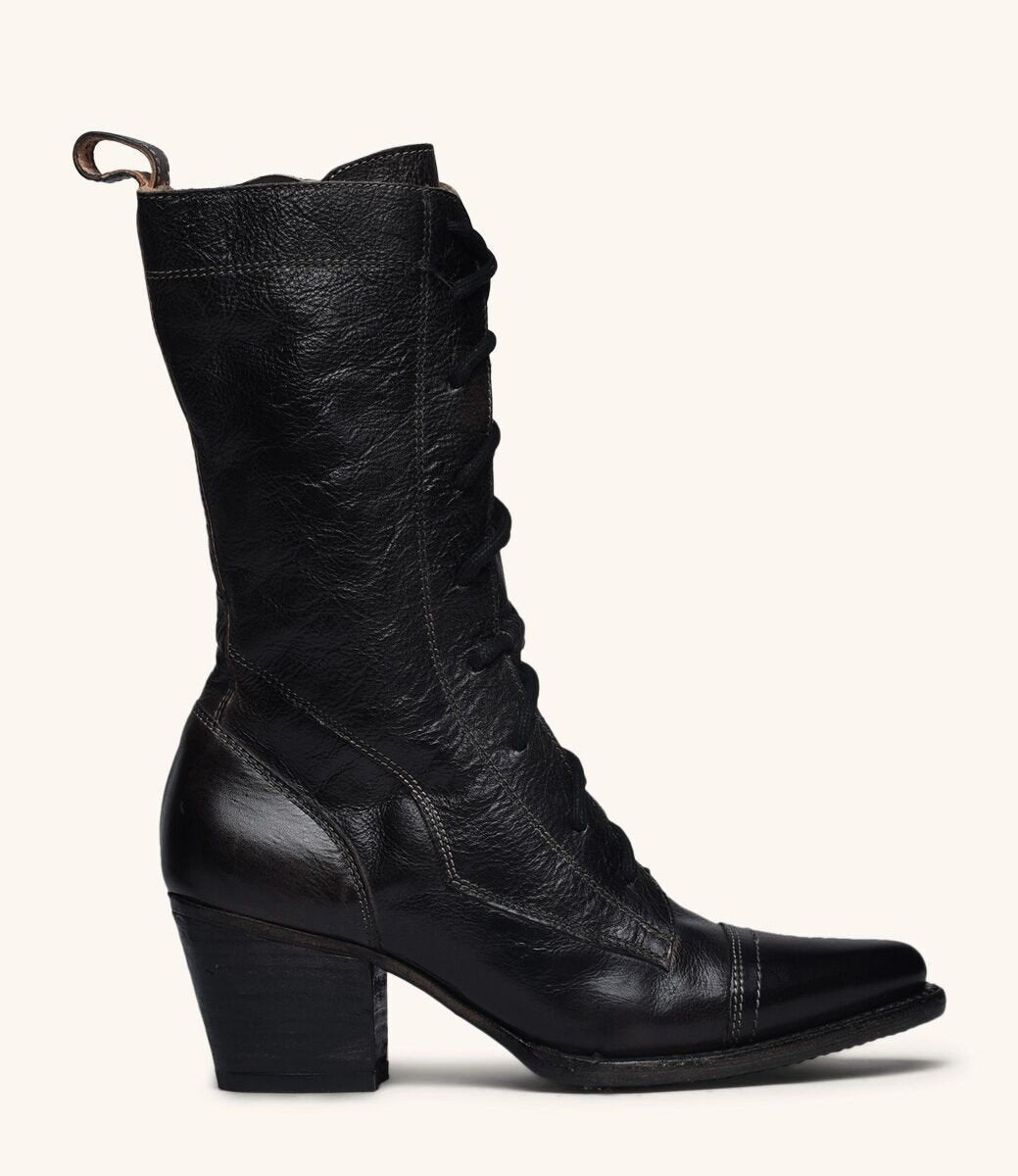 Baisley Modern Vintage Boots in Black Rustic