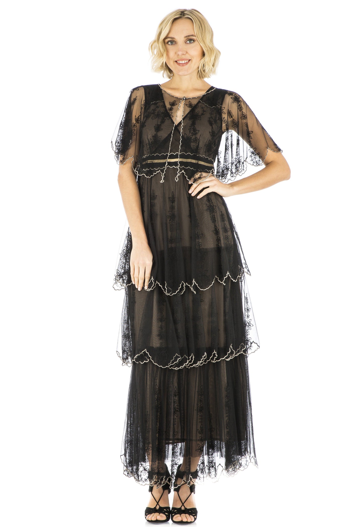 Vintage Inspired Embroidered Jacket in Black by Nataya