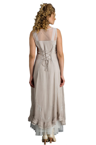 Vintage Inspired Wedding Gown in Silver/Grey by Nataya