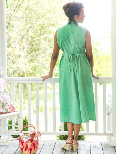 Vintage Inspired Romantic Dot Porch Dress in Green | April Cornell - SOLD OUT