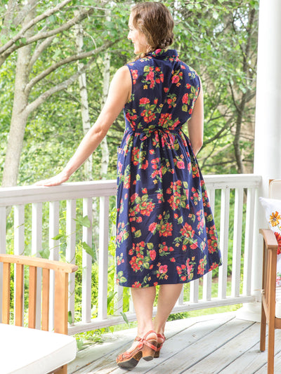 Vintage Inspired Porch Dress in Navy by April Cornell