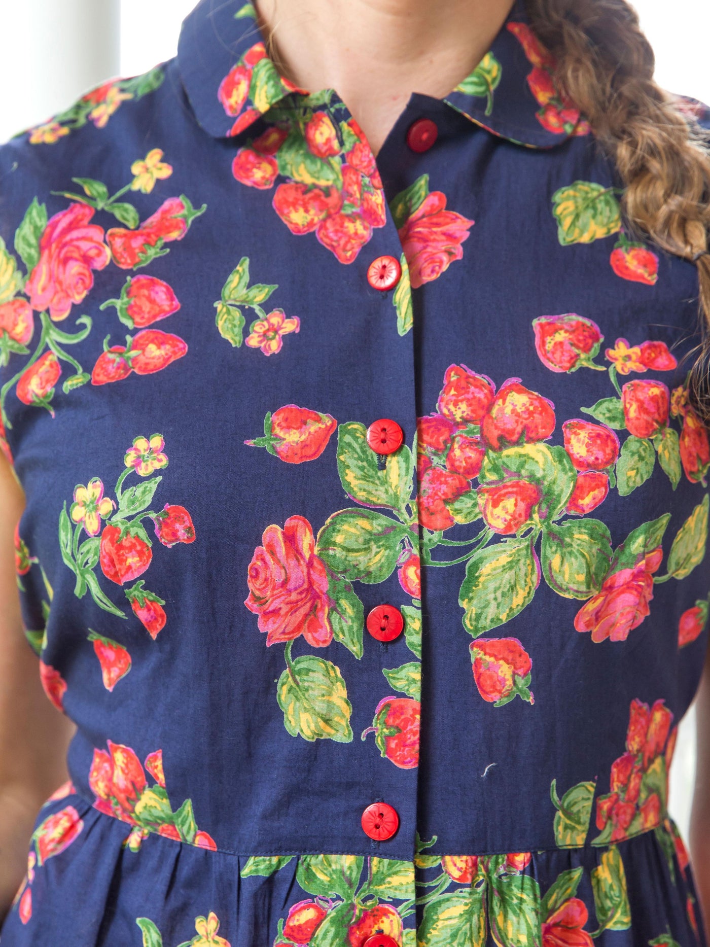 Vintage Inspired Porch Dress in Navy by April Cornell