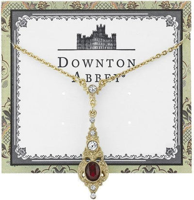 Downton Abbey Oval Red Crystal Necklace by 1928 Jewelry