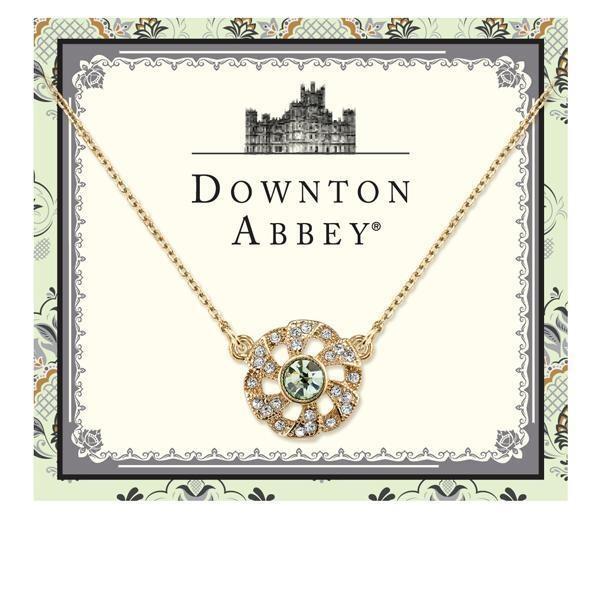 Downton Abbey Green Crystal Flower Necklace by 1928 Jewelry