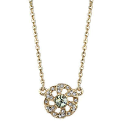 Downton Abbey Green Crystal Flower Necklace - SOLD OUT