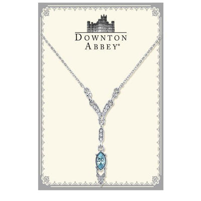 Downton Abbey Aquamarine Crystal Y Necklace by 1928 Jewelry