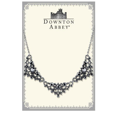 Downton Abbey Hematite Crystal Bib Necklace by 1928 Jewelry