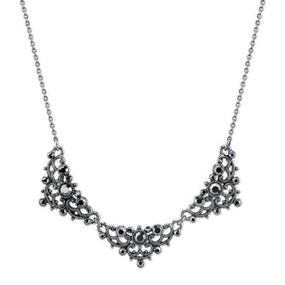 Downton Abbey Hematite Crystal Bib Necklace - SOLD OUT