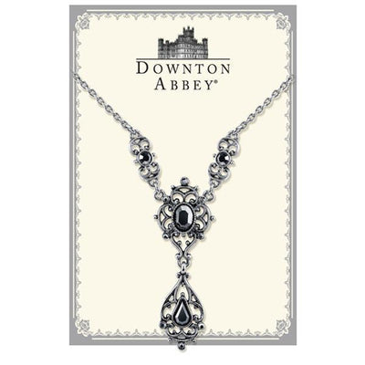 Downton Abbey Hematite Crystal Filigree Y Necklace - SOLD OUT