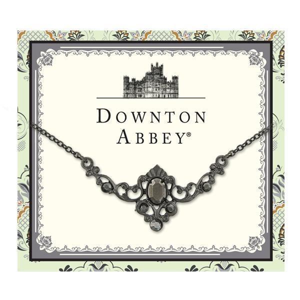 Downton Abbey Black Hematite Crystal Necklace by 1928 Jewelry