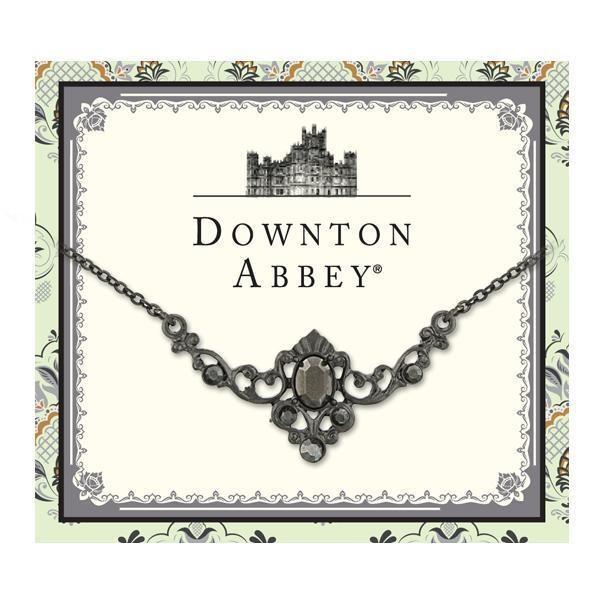 Downton Abbey Black Hematite Crystal Necklace