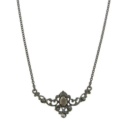 Downton Abbey Black Hematite Crystal Necklace by 1928 Jewelry