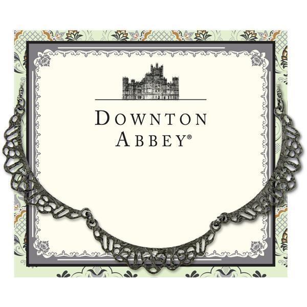 Downton Abbey Black Filigree Scalloped Collar Necklace