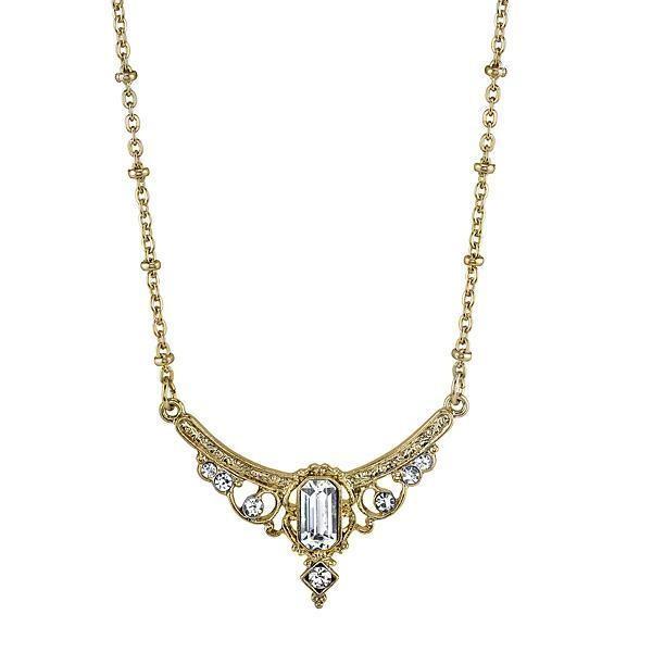 Downton Abbey Crystal Baguette Necklace