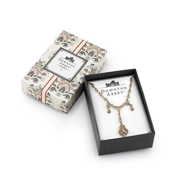 Downton Abbey Crystal Triple Drop Y Necklace by 1928 Jewelry