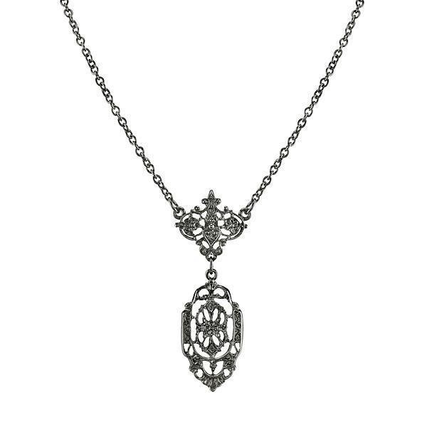 Downton Abbey Black Drop Necklace