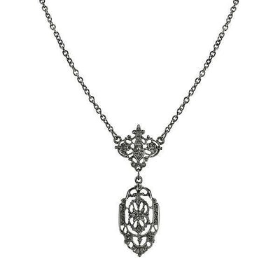 Downton Abbey Black Drop Necklace