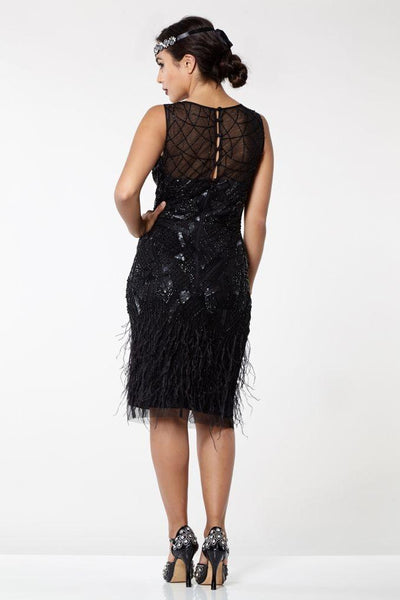Roaring 20s Feather Dress in Black