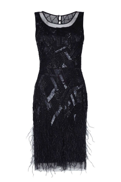 Roaring 20s Feather Dress in Black