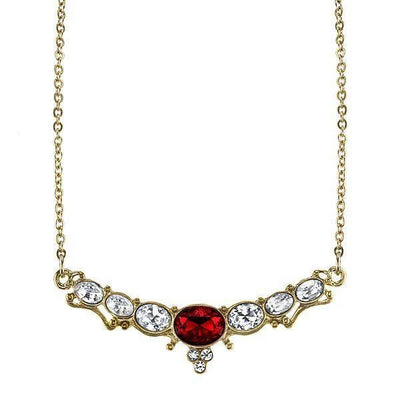 Downton Abbey Elegant Oval Red Stone Necklace by 1928 Jewelry