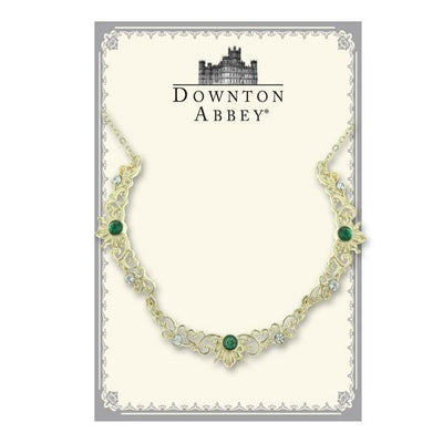Downton Abbey Trio of Green Crystals Necklace by 1928 Jewelry