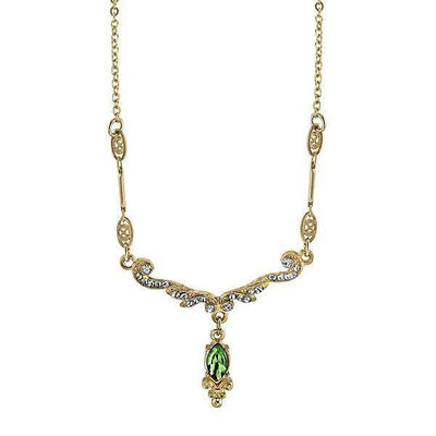 Downton Abbey Emerald Crystal Necklace by 1928 Jewelry