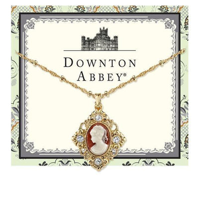 Downton Abbey Carnelian Red Cameo Necklace