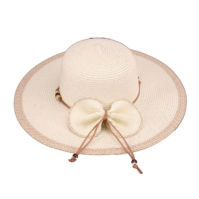 Vintage Inspired Bow Paper Braid Hat in Ivory