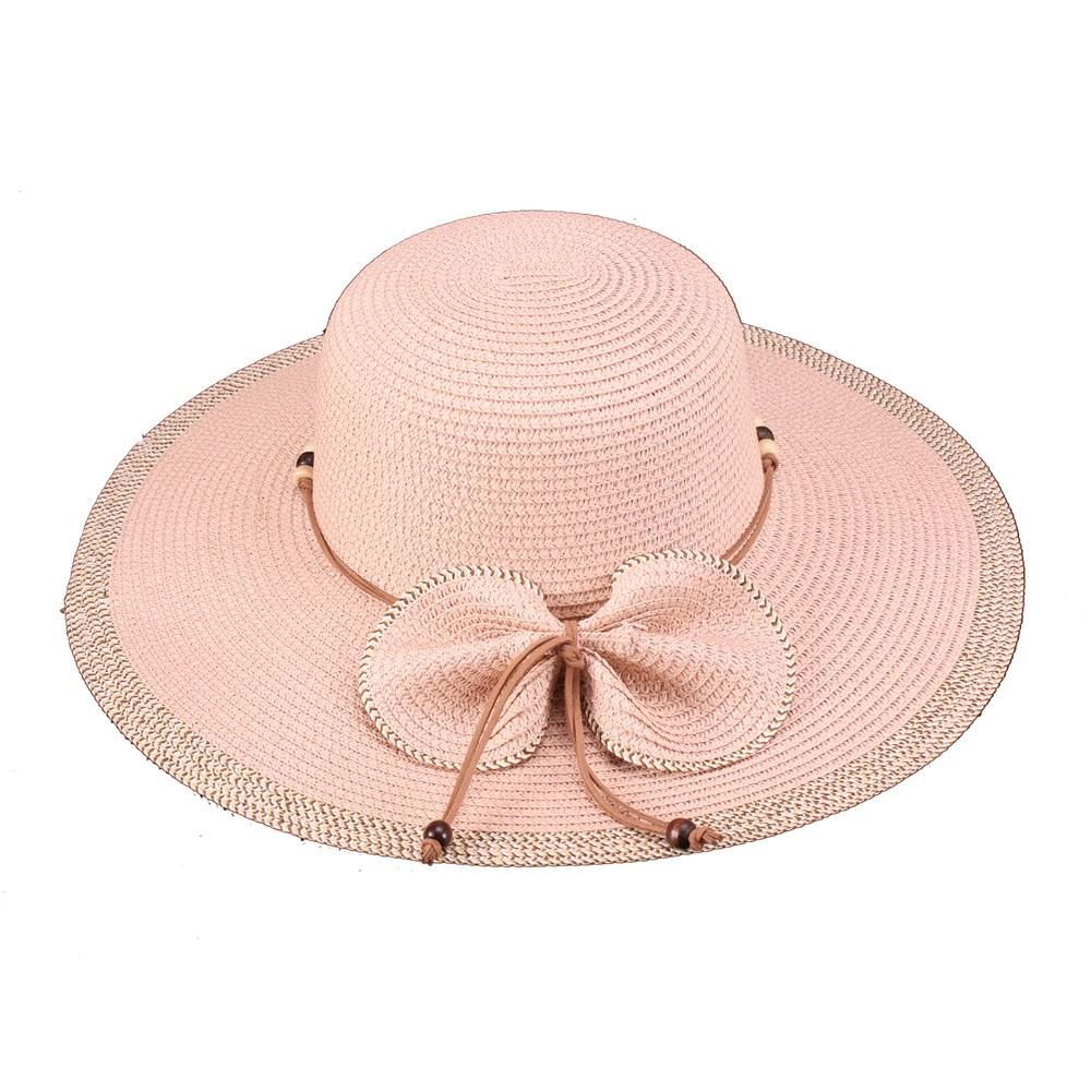 Vintage Inspired Bow Paper Braid Hat in Pink