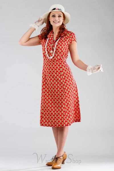 Romantic Paisley Porch Dress in Red by April Cornell