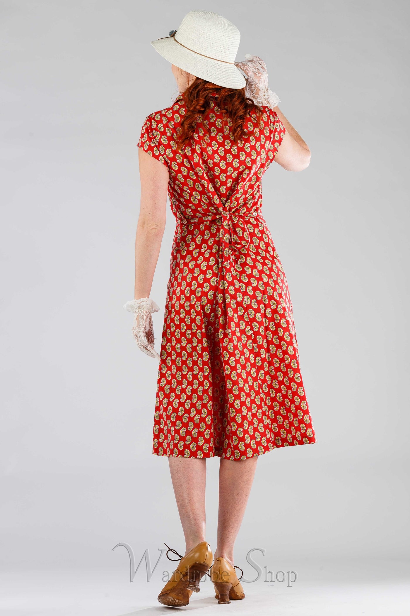 Romantic Paisley Porch Dress in Red by April Cornell