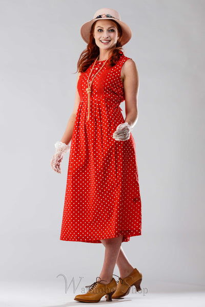 Dottie Vintage Style Dress in Red by April Cornell