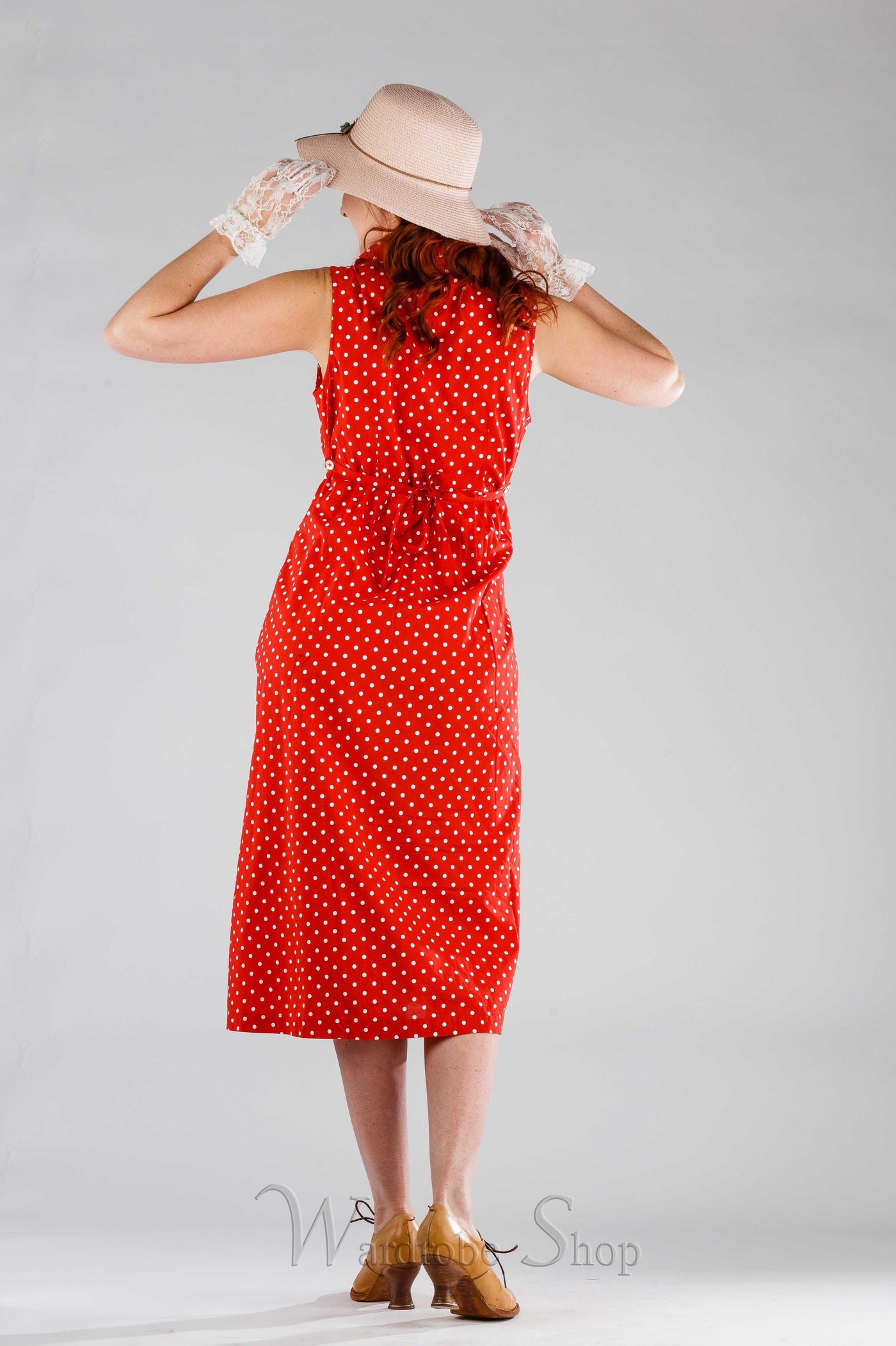 Dottie Vintage Style Dress in Red by April Cornell