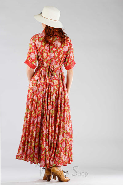 Romantic Floral Dress in Coral by April Cornell