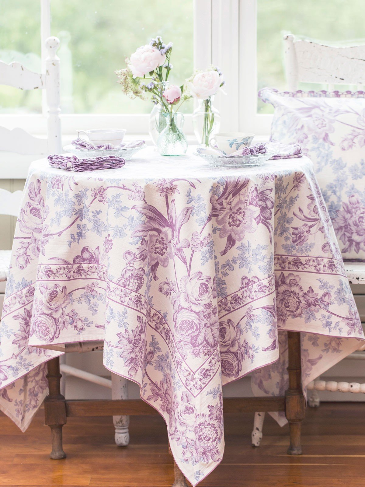 Lemon Mousse Cotton Tablecloth in Ecru by April Cornell