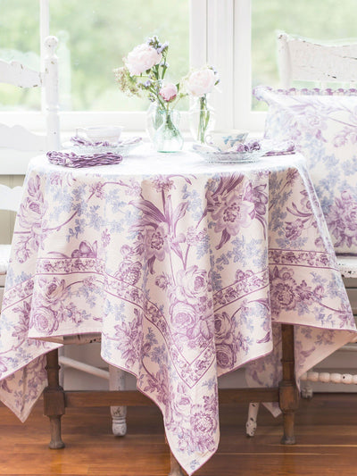 Lemon Mousse Cotton Tablecloth in Ecru by April Cornell