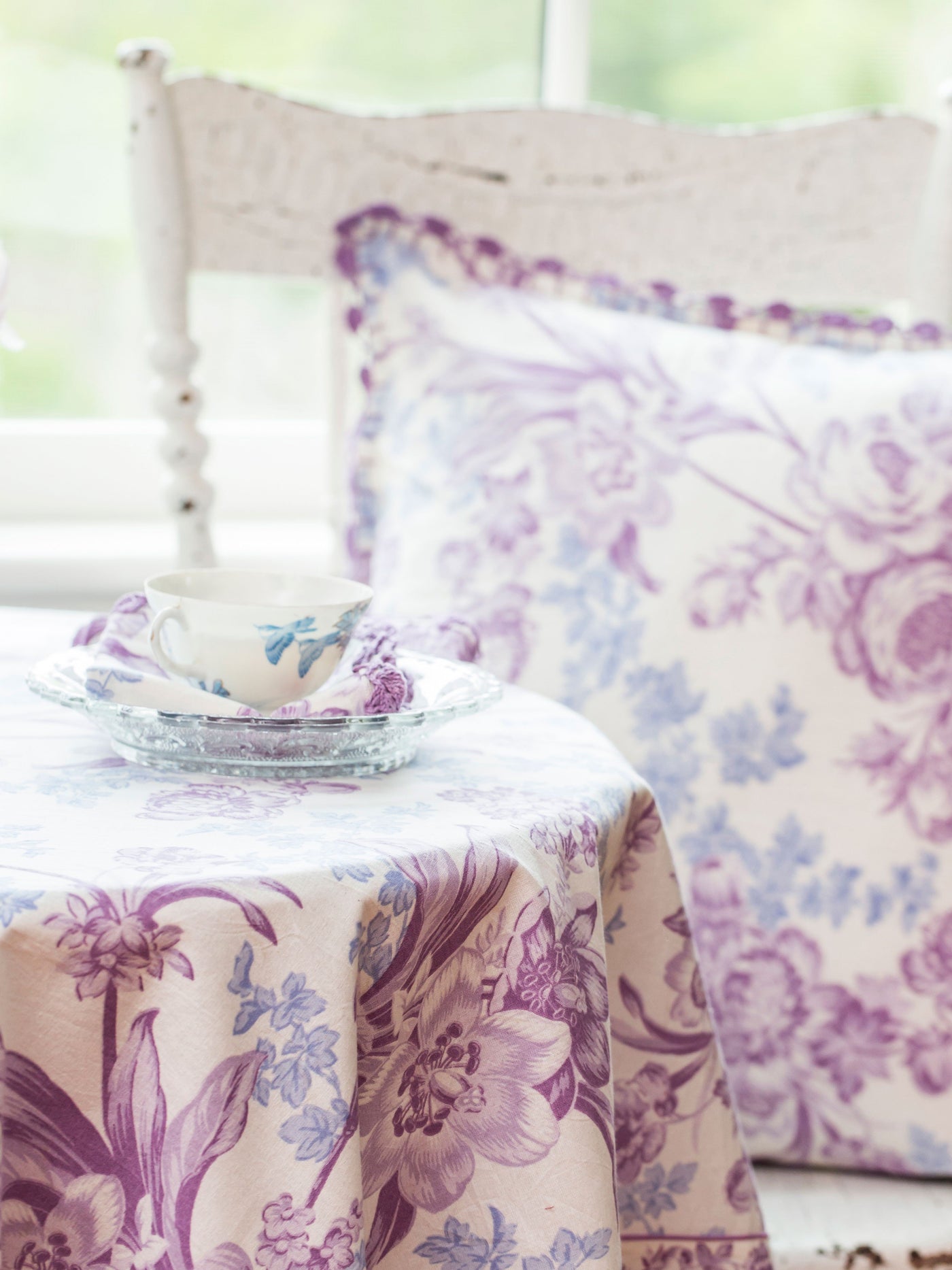 Lemon Mousse Cotton Tablecloth in Ecru by April Cornell