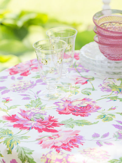 Mint Lemonade Cotton Garden Tablecloth in Ecru | April Cornell- SOLD OUT