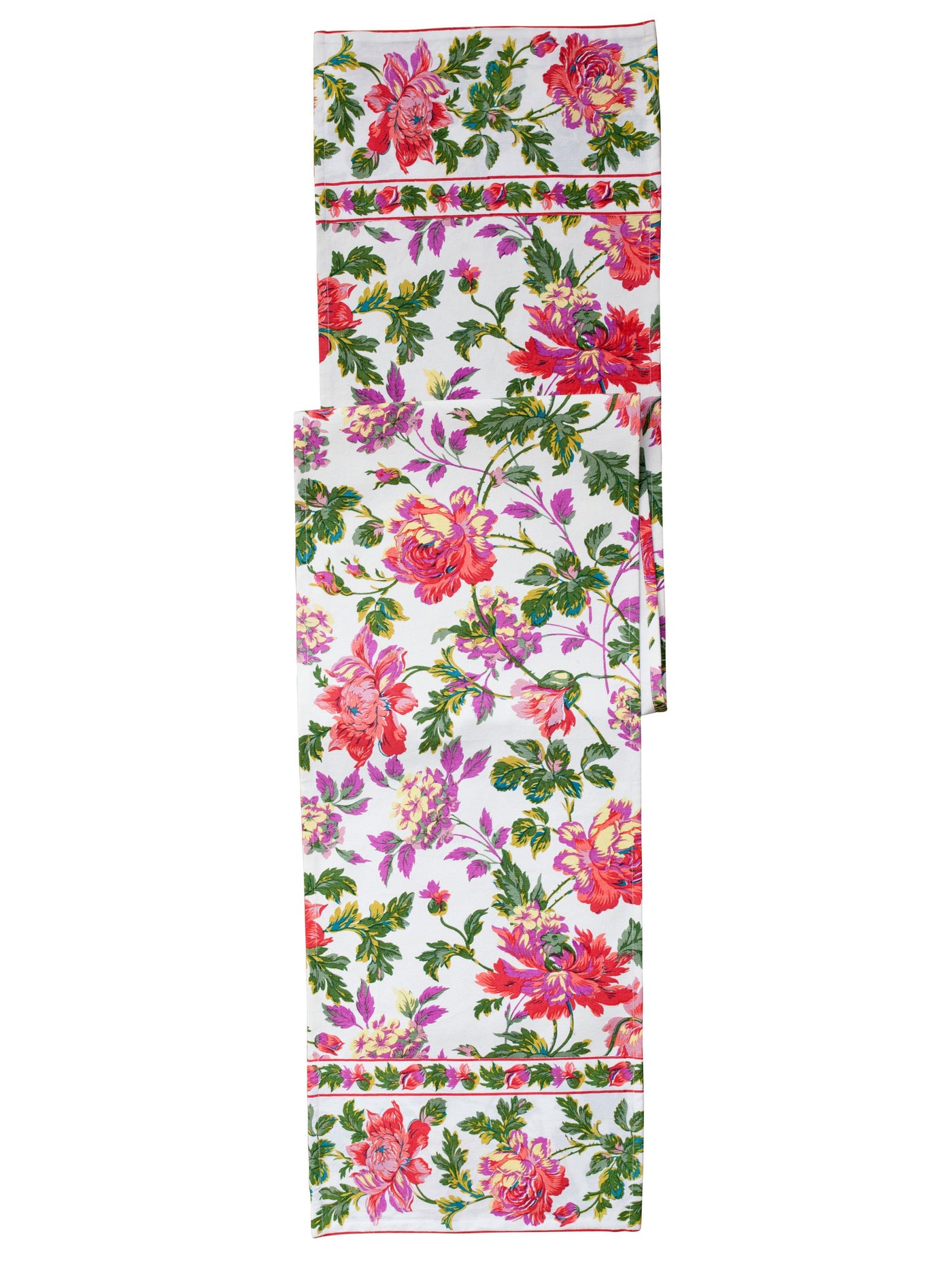 Cranberry Tea Cotton Garden Runner in Ecru by April Cornell