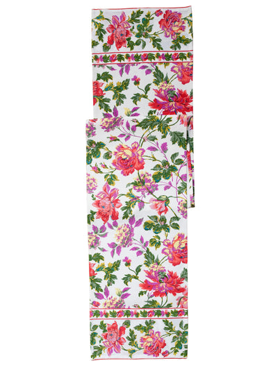 Cranberry Tea Cotton Garden Runner in Ecru by April Cornell